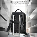 Bopai 61-123311 Zaino per laptop da lavoro in pelle bovina di grande capacità a primo strato, 61-123311