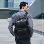 Zaino in pelle bovina con porta USB e Type-C 45x40x21cm