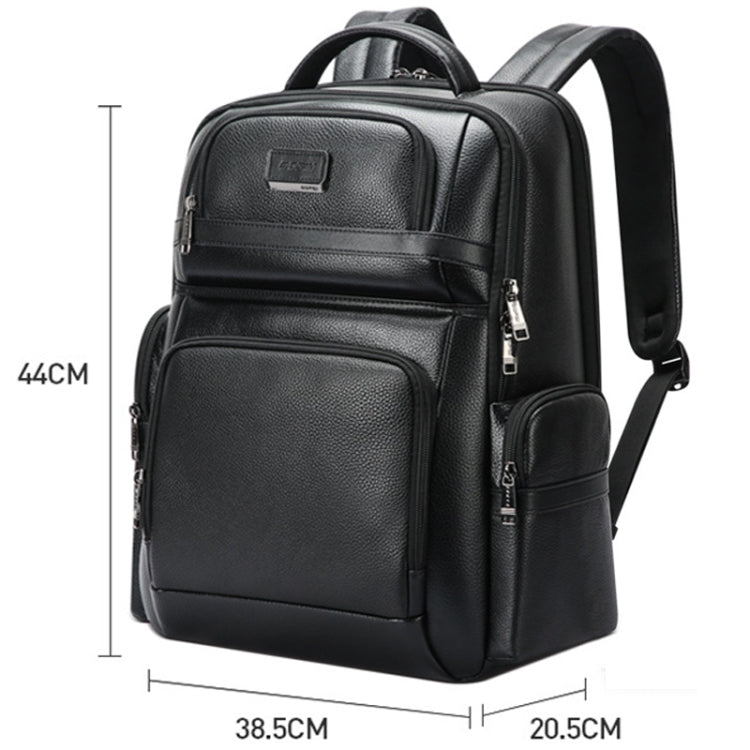 Zaino in pelle bovina con porta USB e Type-C 45x40x21cm