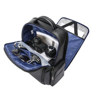 Bopai 61-123291 Zaino per laptop in pelle bovina di grande capacità a primo strato con porta USB + tipo C, Lychee Pattern, Falling Pattern