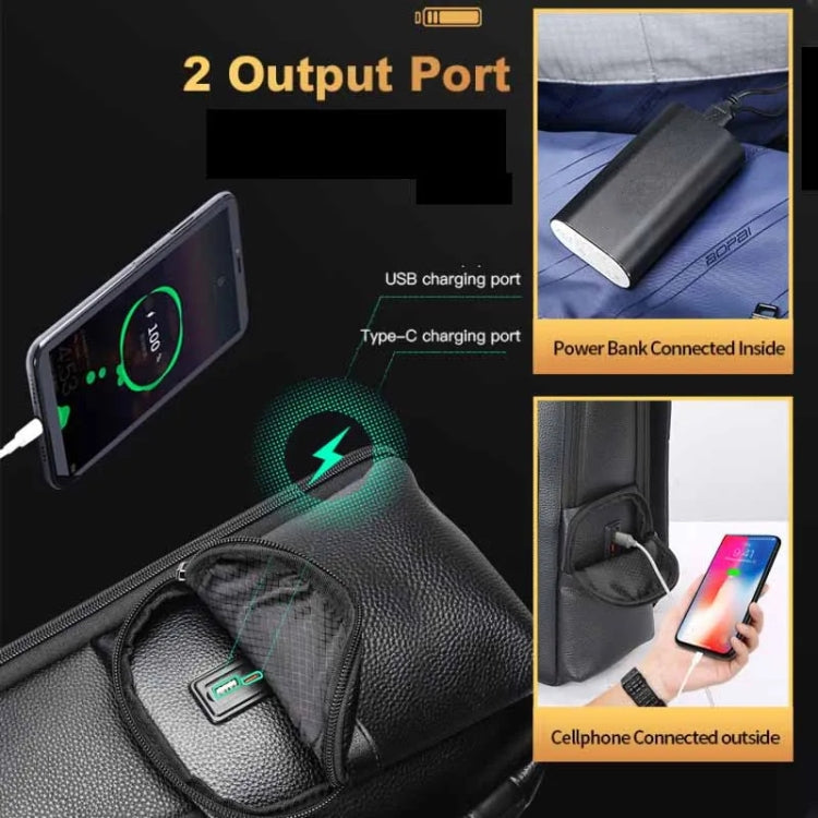Zaino in pelle bovina con porta USB e Type-C 45x40x21cm