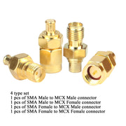 Kit connettore SMA a MCX da 4 pezzi / set Adattatore placcato oro coassiale RF, 4pcs /Set SMA To MCX