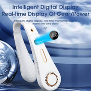 F11 Ventilatore da collo sospeso senza lama con display digitale rotante con ricarica USB portatile