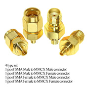 Kit adattatore coassiale Adattatore per antenna RF con connettore coassiale in ottone, 4pcs /Set SMA To MMCX, SMA Male To  MMCX Male, SAM Female To MMCX Male, SMA Male To MMCX Female, SMA Female To MMCX Female