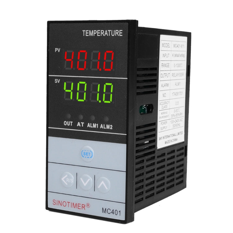 SINOTIMER MC401 Ingresso universale Custodia corta PID Regolatore di temperatura intelligente Misuratore Riscaldamento Raffreddamento Relè SSR Uscita a stato solido, MC401