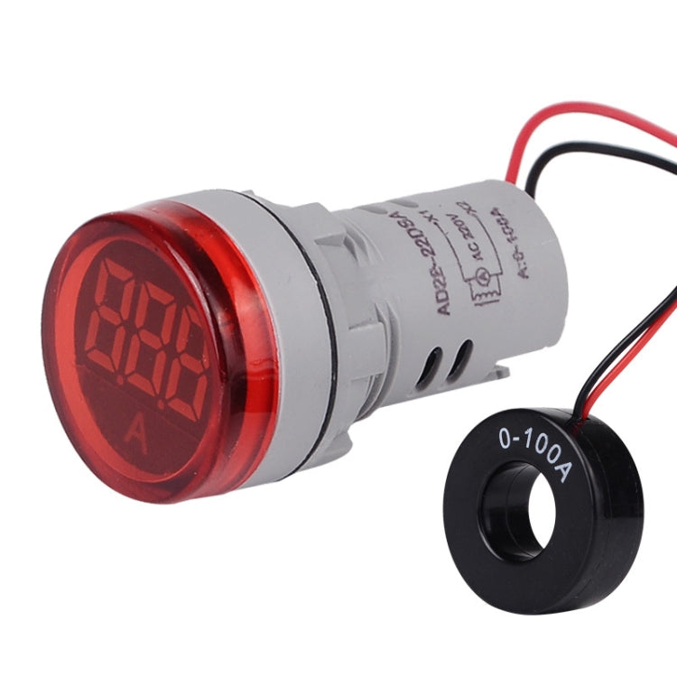 SINOTIMER ST16A Rotondo 22mm LED Segnale luminoso digitale 220V AC Amperometro 0-100A Indicatore luminoso di corrente AC, ST16A