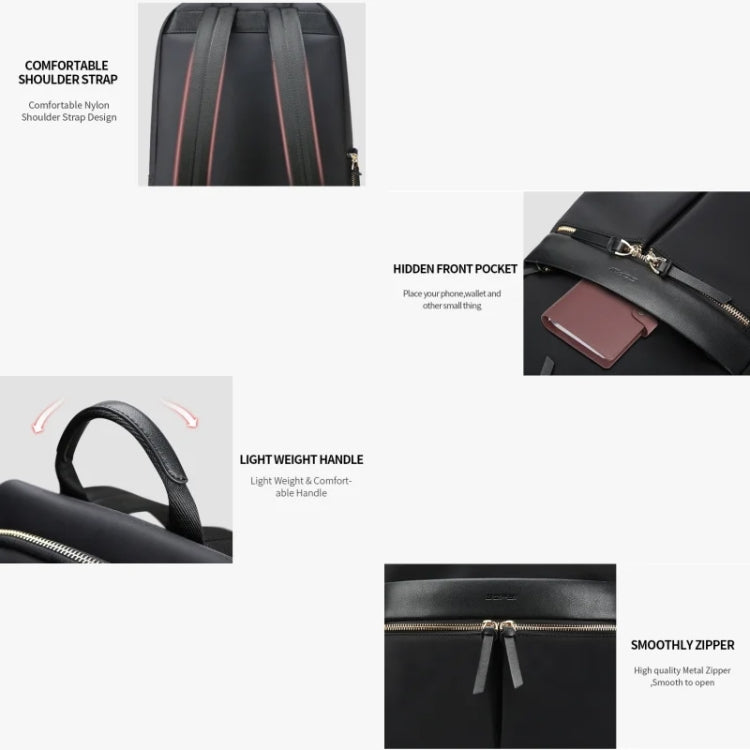 Zaino impermeabile leggero casual per laptop da 14 pollici Bopai