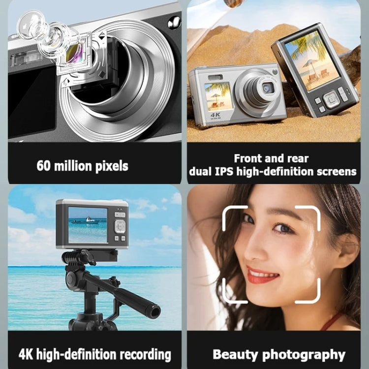 Fotocamera digitale 60MP 4K HD con doppio schermo
