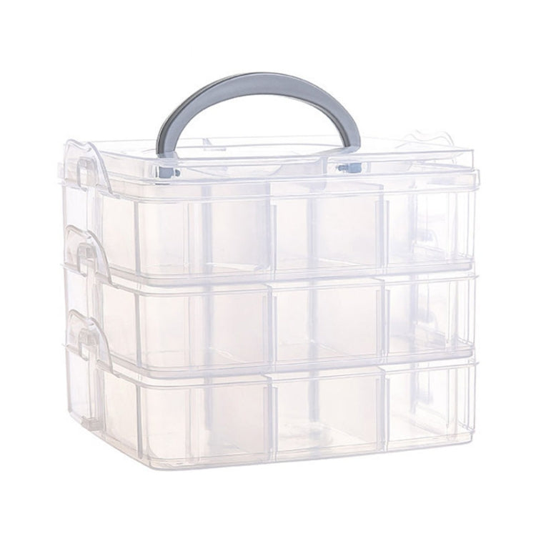 Scatola portaoggetti cosmetica portatile in plastica con scatola portaoggetti staccabile a 3 strati
