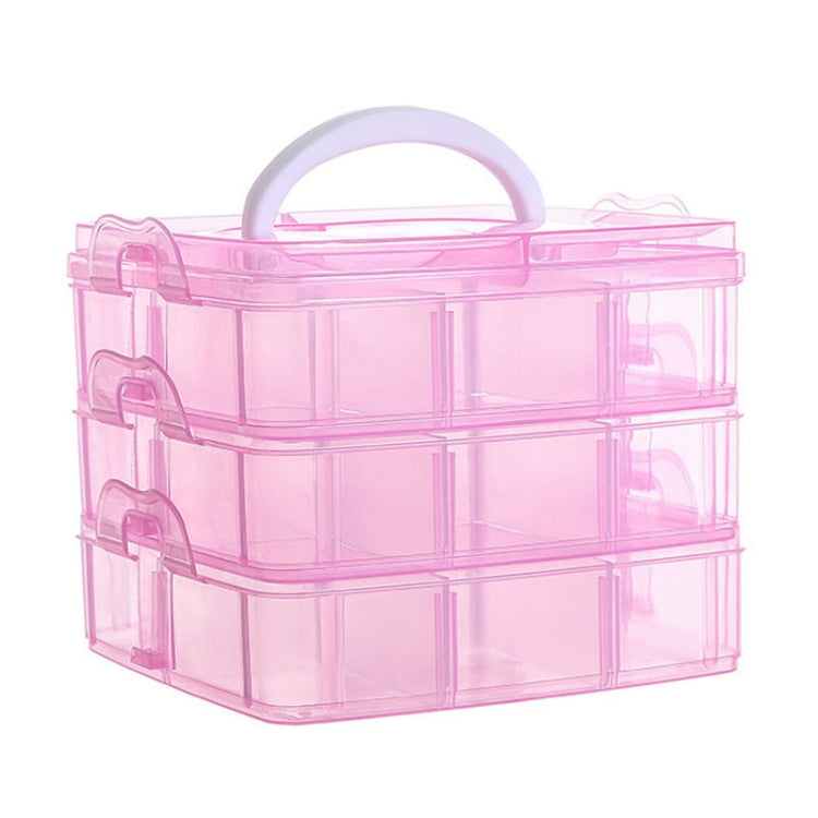 Scatola portaoggetti cosmetica portatile in plastica con scatola portaoggetti staccabile a 3 strati