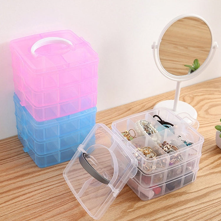 Scatola portaoggetti cosmetica portatile in plastica con scatola portaoggetti staccabile a 3 strati