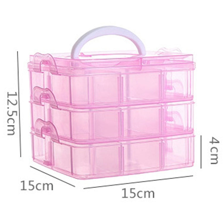Scatola portaoggetti cosmetica portatile in plastica con scatola portaoggetti staccabile a 3 strati