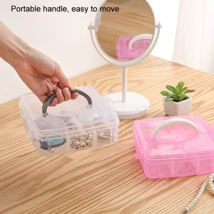 Scatola portaoggetti cosmetica portatile in plastica con scatola portaoggetti staccabile a 3 strati