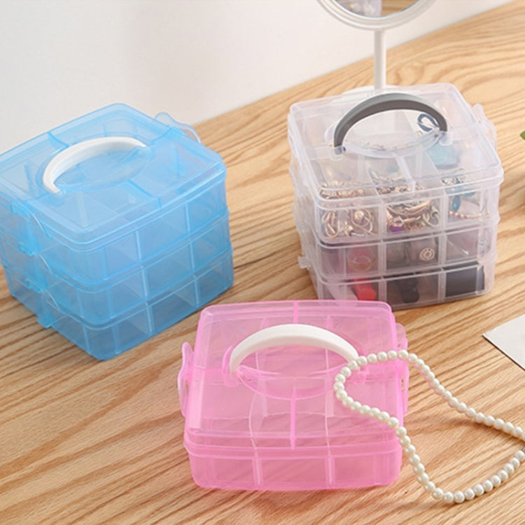 Scatola portaoggetti cosmetica portatile in plastica con scatola portaoggetti staccabile a 3 strati