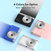 Fotocamera HD da 50 MP Fotocamera autoscatto video 4K retrò Vlog, Black, Pink, White