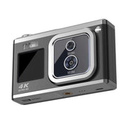 Fotocamera digitale ottica a doppio obiettivo 4K HD Fotocamera selfie a doppio schermo da 50 MP, senza memoria, Black, White, Silver