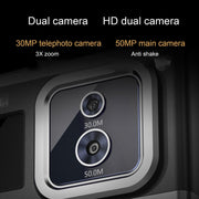 Fotocamera digitale ottica a doppio obiettivo 4K HD Fotocamera selfie a doppio schermo da 50 MP, senza memoria, Black, White, Silver
