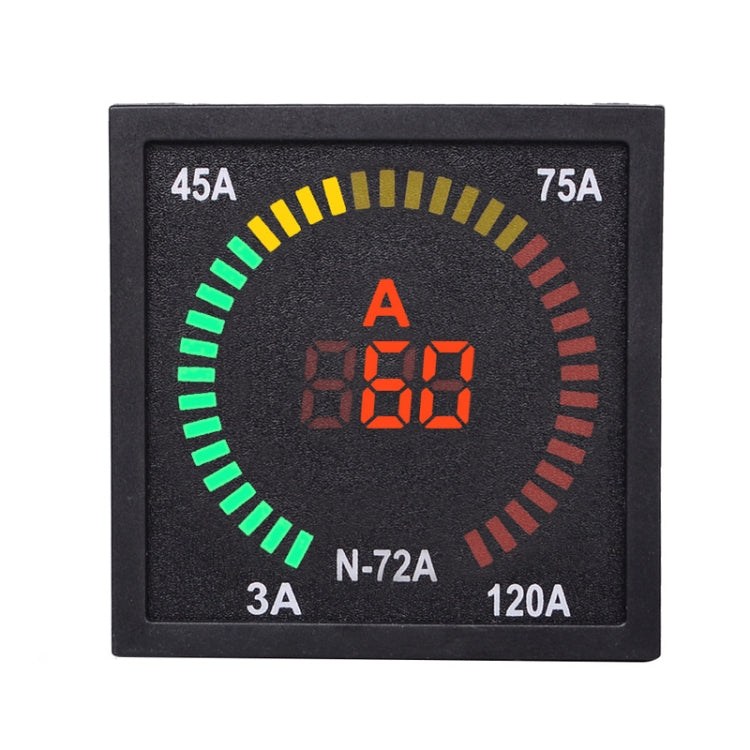 SINOTIMER N-72A Indicatore del segnale di corrente CA Amperometro digitale a LED per giradischi quadrato, N-72A