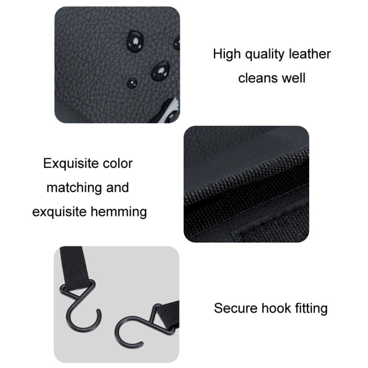 Scatola per fazzoletti per borsa portaoggetti sospesa con tasca in rete per riporre il seggiolino auto, H9160 Black
