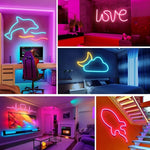LIXINCORDA Striscia morbida in silicone al neon flessibile con controllo tattile USB da 2 m 5 V, USB Touch Control (Pink), USB Touch Control (Warm White), USB Touch Control (Blue)