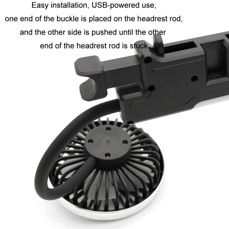 Ventilatore per sedile con tubo flessibile a doppia testa per auto con luce, F310