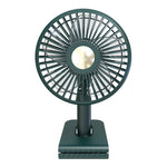 Ventilatore a testa oscillante elettrico ricaricabile a clip per auto con luce