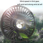 Ventilatore a testa oscillante elettrico ricaricabile a clip per auto con luce