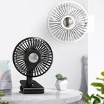Ventilatore a testa oscillante elettrico ricaricabile a clip per auto con luce