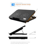 Base con staffa metallica regolabile multi-livello per radiatore silenzioso per laptop NUOXI S200C