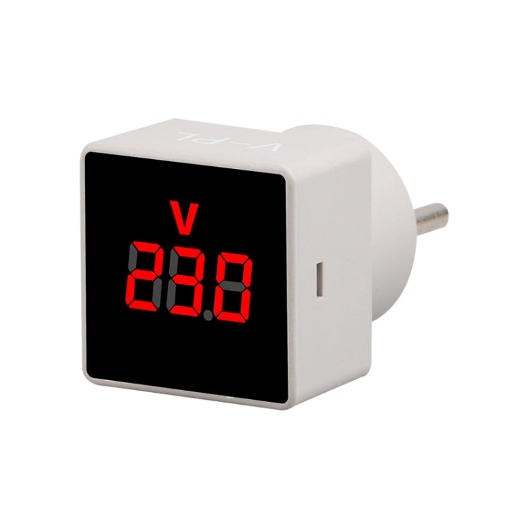 SINOTIMER V-PL Spina UE voltmetro CA digitale con inserto quadrato per uso domestico, V-PL EU Plug