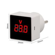 SINOTIMER V-PL Spina UE voltmetro CA digitale con inserto quadrato per uso domestico, V-PL EU Plug