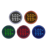 SINOTIMER ST16VA Display digitale a LED rotondo da 22 mm Indicatore di corrente di tensione CA AC 60-500 V 0-100 A, ST16VA