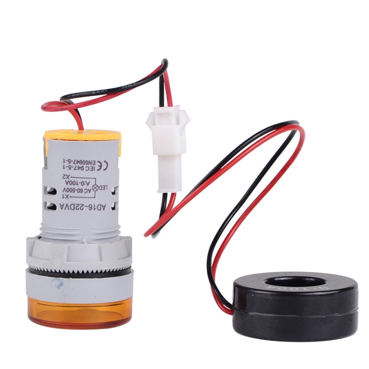 SINOTIMER ST16VA Display digitale a LED rotondo da 22 mm Indicatore di corrente di tensione CA AC 60-500 V 0-100 A, ST16VA