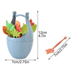 Mini set di stoviglie in fibra di grano, forchette da dessert per snack, 16pcs Fruit Forks + 1pc Barrel