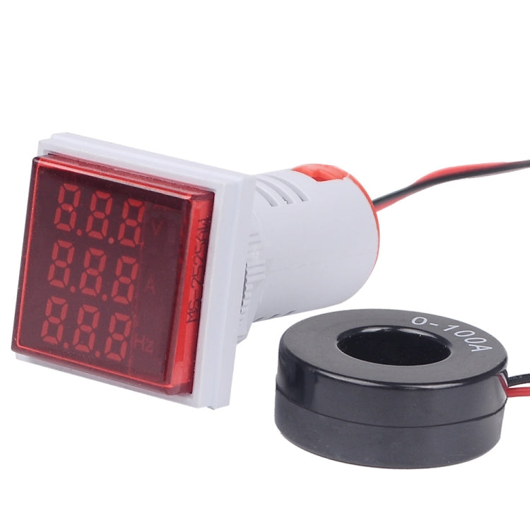 SINOTIMER ST17VAH Display digitale a LED quadrato 3 in 1 Indicatore di frequenza corrente tensione CA 60-500 V 0-100 A 20-75 Hz, ST17VAH