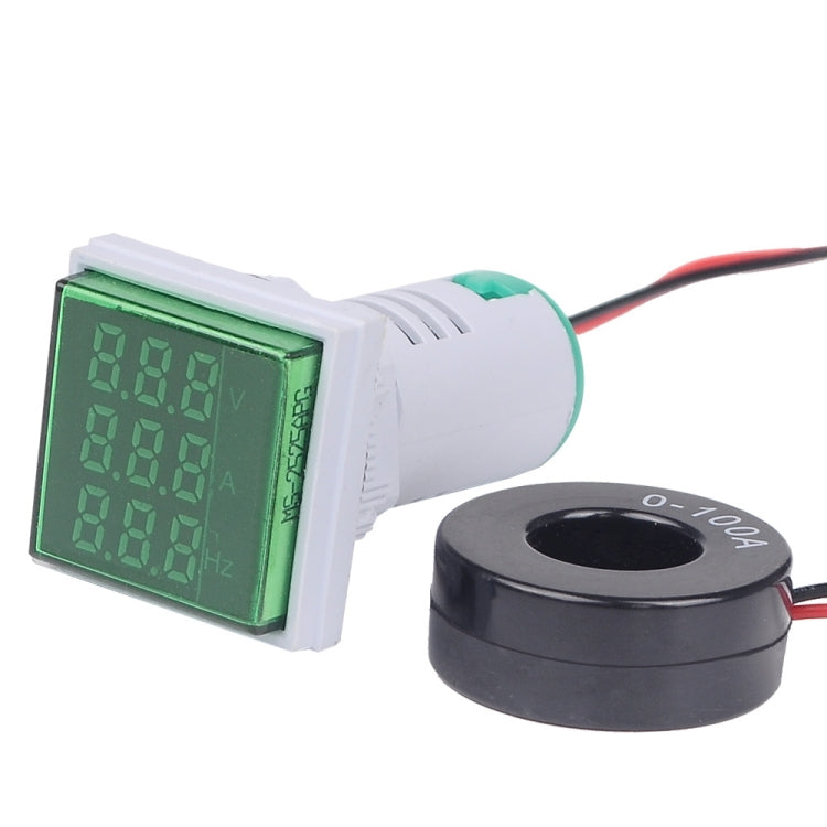 SINOTIMER ST17VAH Display digitale a LED quadrato 3 in 1 Indicatore di frequenza corrente tensione CA 60-500 V 0-100 A 20-75 Hz, ST17VAH