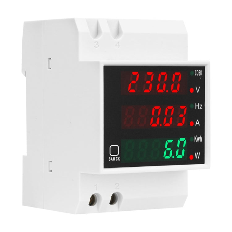 SINOTIMER SDM006 Misuratore di rilevamento multifunzione per tensione CA corrente frequenza elettricità su guida Din, SDM006