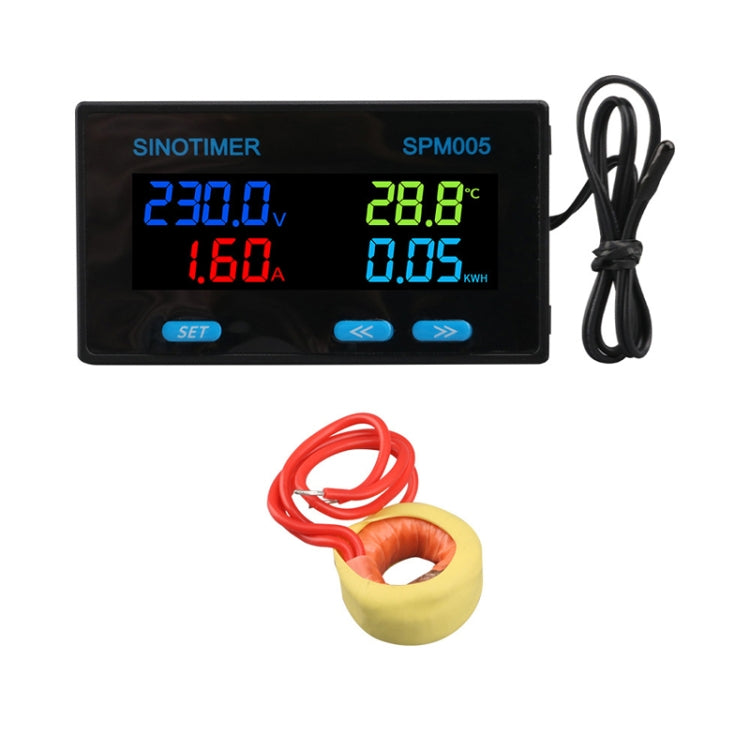 SINOTIMER SPM005 Misuratore di monitoraggio multifunzionale per tensione corrente corrente elettrica display digitale CA, 20A, 100A, 200A