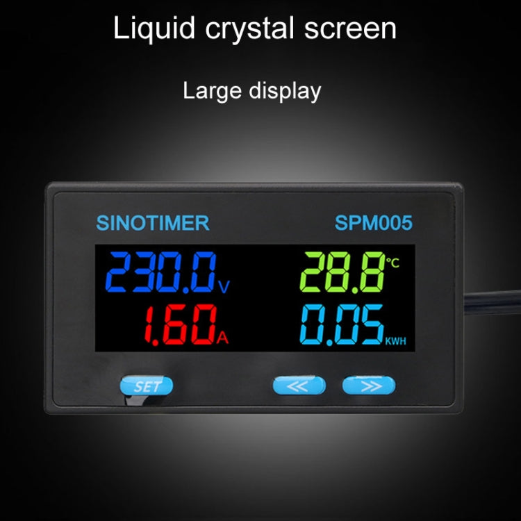 SINOTIMER SPM005 Misuratore di monitoraggio multifunzionale per tensione corrente corrente elettrica display digitale CA, 20A, 100A, 200A