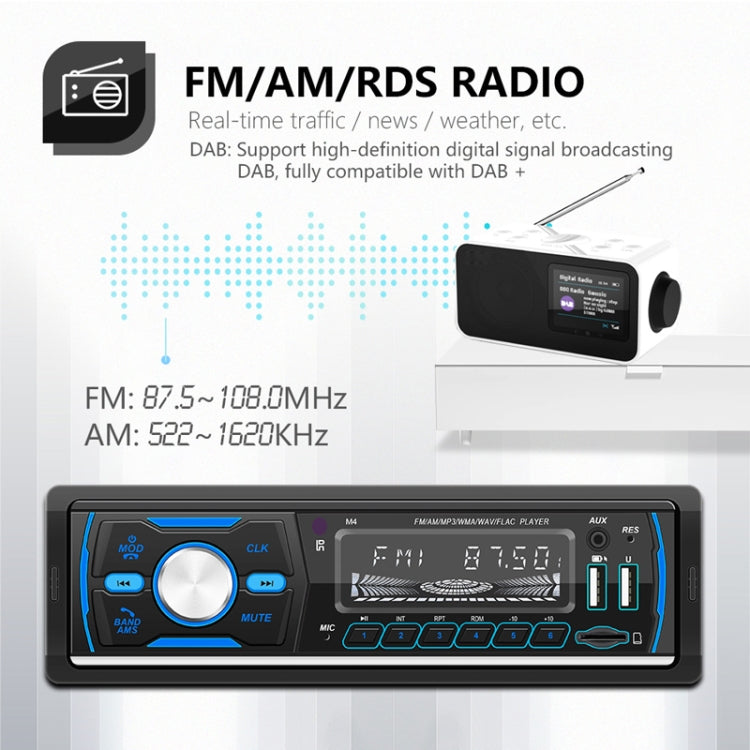 Lettore MP3 radio Bluetooth con doppia scheda USB digitale DAB per auto, SWM-M4