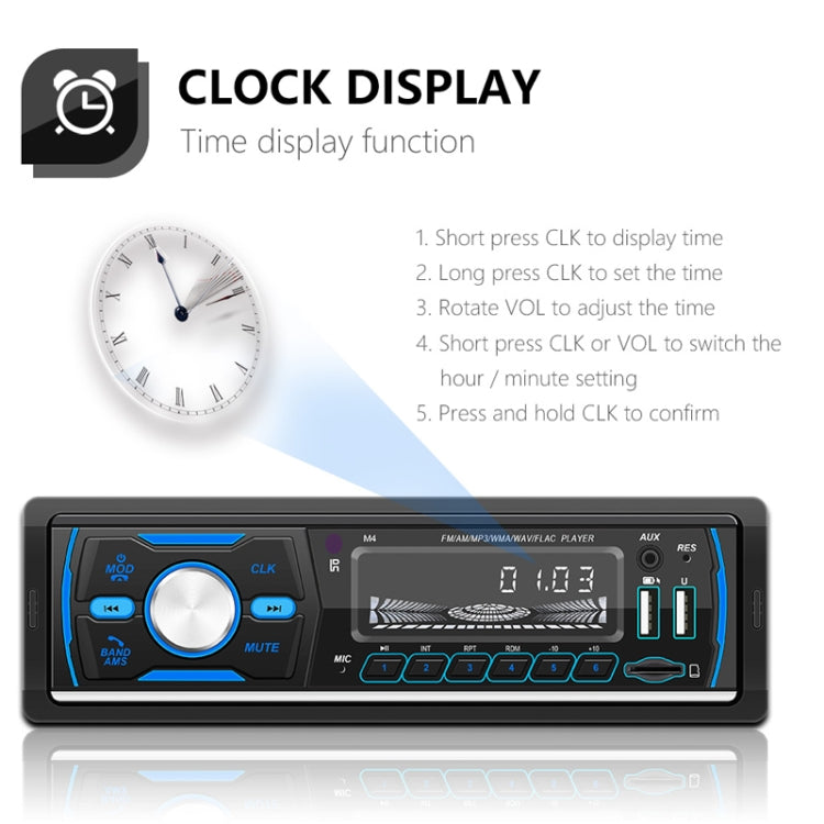 Lettore MP3 radio Bluetooth con doppia scheda USB digitale DAB per auto, SWM-M4