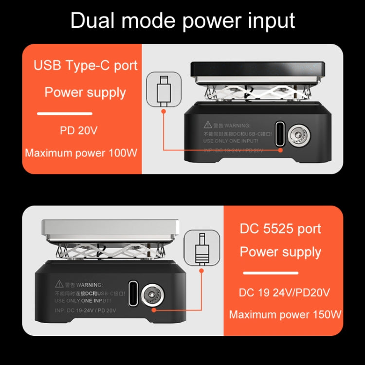 MINIWARE MHP50 Support PD/DC Power Supply 150W High Power Mini Thermostat Heating Station, A5, B5