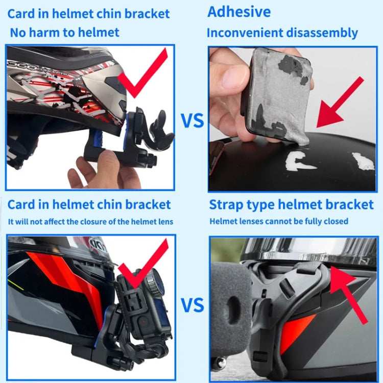 Supporto morsetto casco moto compatibile GoPro e Osmo