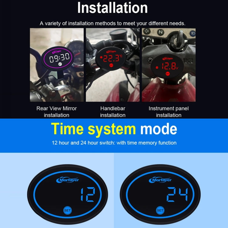 Voltmetro multifunzione per locomotiva Morfayer, rosso, Voltmeter Function, 2 in 1, 4 in 1, 4 in 1 With 7 Color Aperture