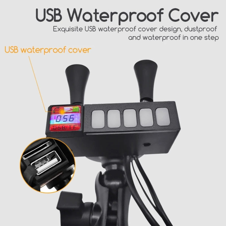 Supporto di ricarica per telefono cellulare per moto con altoparlante Bluetooth MP3