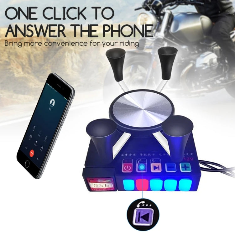 Supporto di ricarica per telefono cellulare per moto con altoparlante Bluetooth MP3