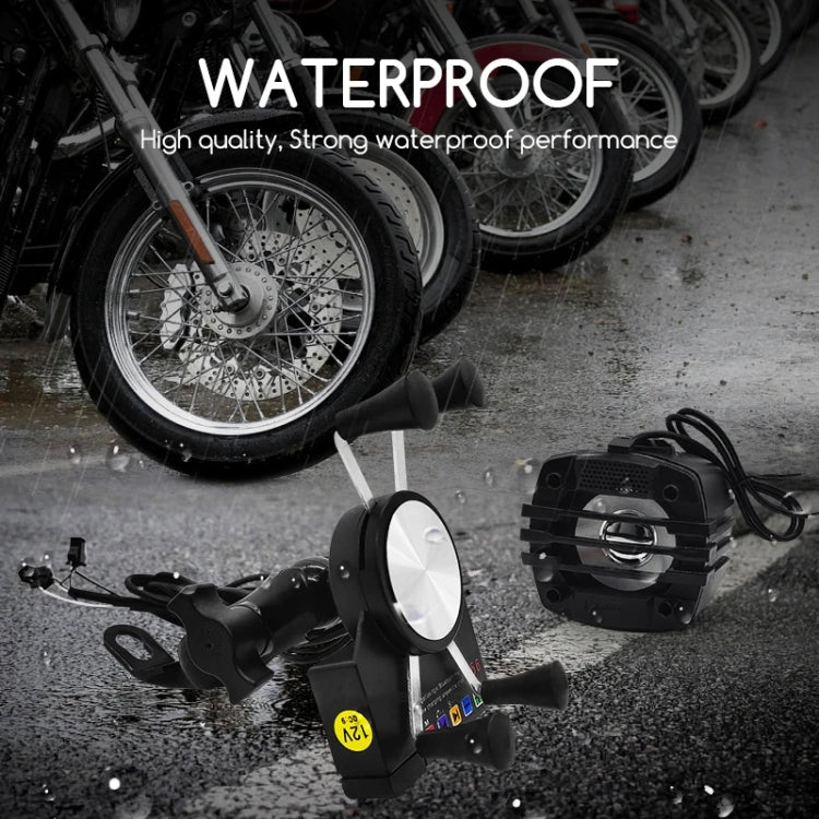 Supporto di ricarica per telefono cellulare per moto con altoparlante Bluetooth MP3