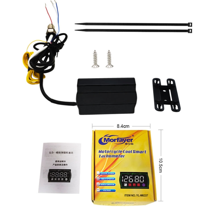 Contagiri multifunzione intelligente per locomotiva Morfayer, 4 in 1 Ambient Temperature Gauge, 4 in 1 Water Temperature Meter, 5 in 1 Ambient Temperature Tachometer, 5 in 1 Water Temperature Tachometer