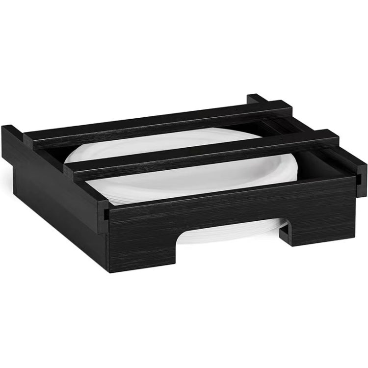 Dispenser per piatti di carta da 9 pollici sotto il mobiletto Portapiatti in bambù Portaoggetti da cucina, 24 x 26.5 x 6.5