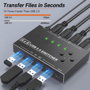 KC-KM434B USB3.0 Dispositivo condiviso USB a 4 porte Dispositivo di condivisione stampante a 4 porte Interruttore tastiera mouse, KC-KM434B